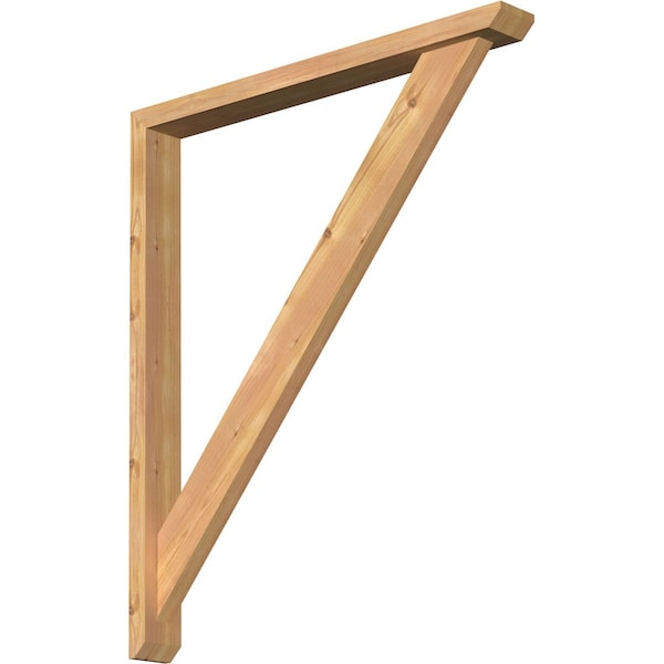 Ekena Millwork Traditional Slat Smooth Bracket w/ Offset Brace, Western Red Cedar, 3 1/2"W x 32"D x 38"H BKT0402X32X38TRA06SWR - main